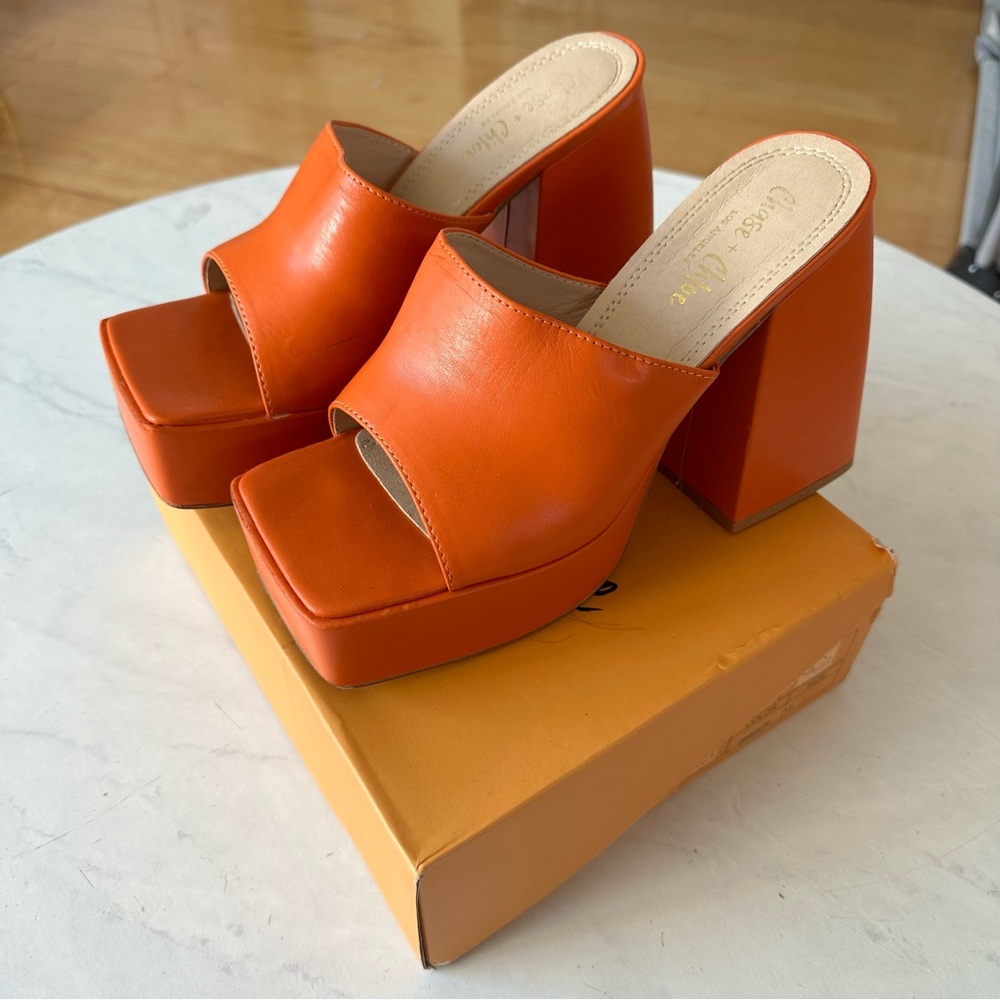 🧡🔥 Orange Platform Heels 🔥🧡